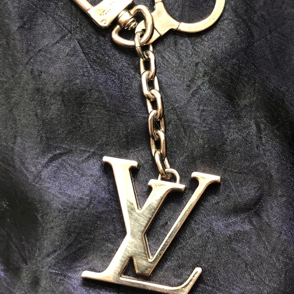 Louis Vuitton Silver LV Initial Key Ring Bag Charm
